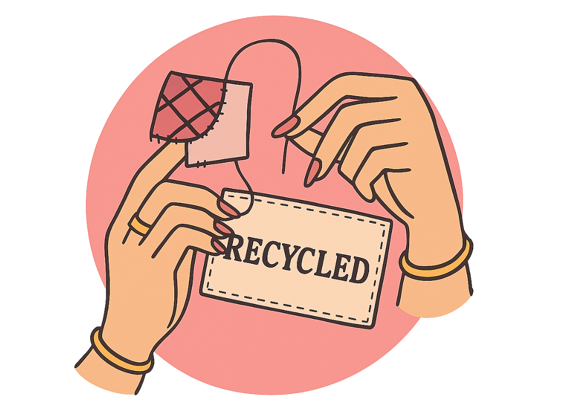 Protection de verre faite main en tissu recyclé, style chouchou tendance Y2K, pour éviter les risques de GHB en soirée.